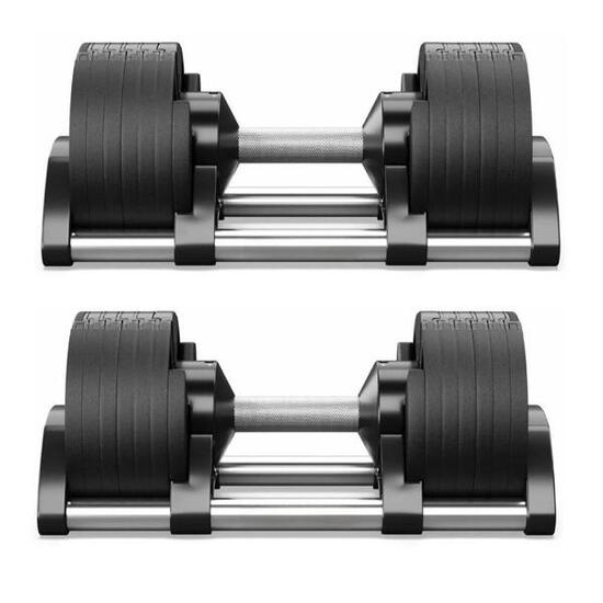 Coppia Manubri Pesi Palestra Casa Da 2 A 24 Kg - 12 Livelli Regolabili Set Con B