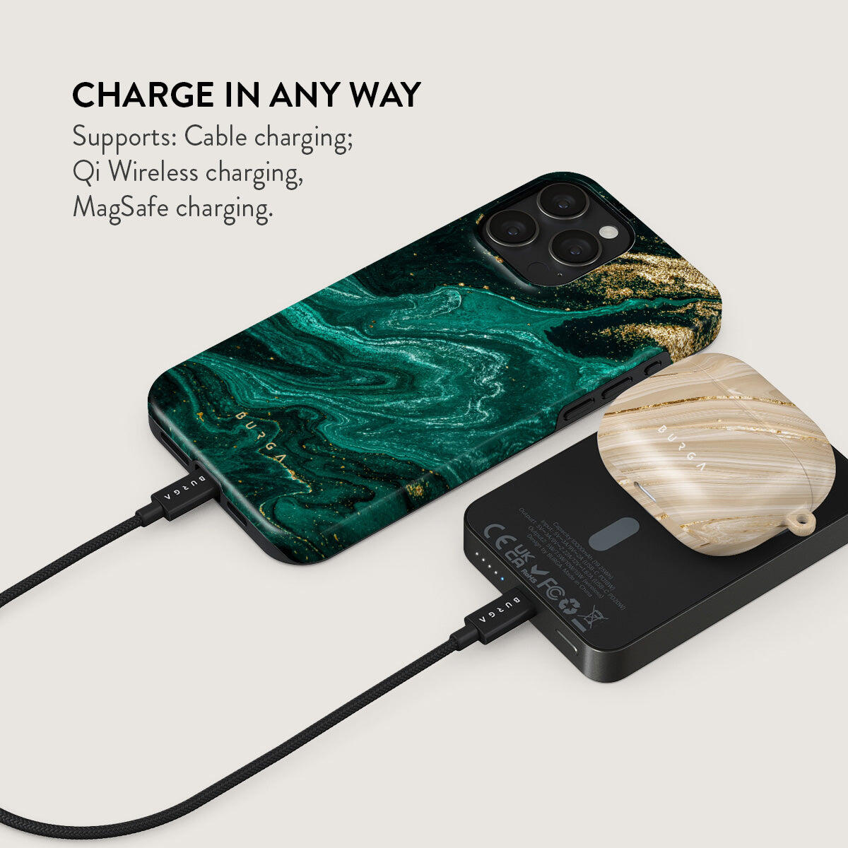 Powerbank BURGA MagSafe 10000 mAh emerald/gunmetal 4/5