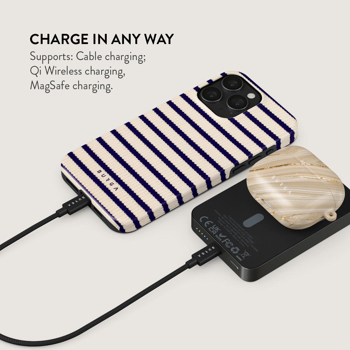 Powerbank BURGA MagSafe 10000 mAh old money/gunmetal 4/5