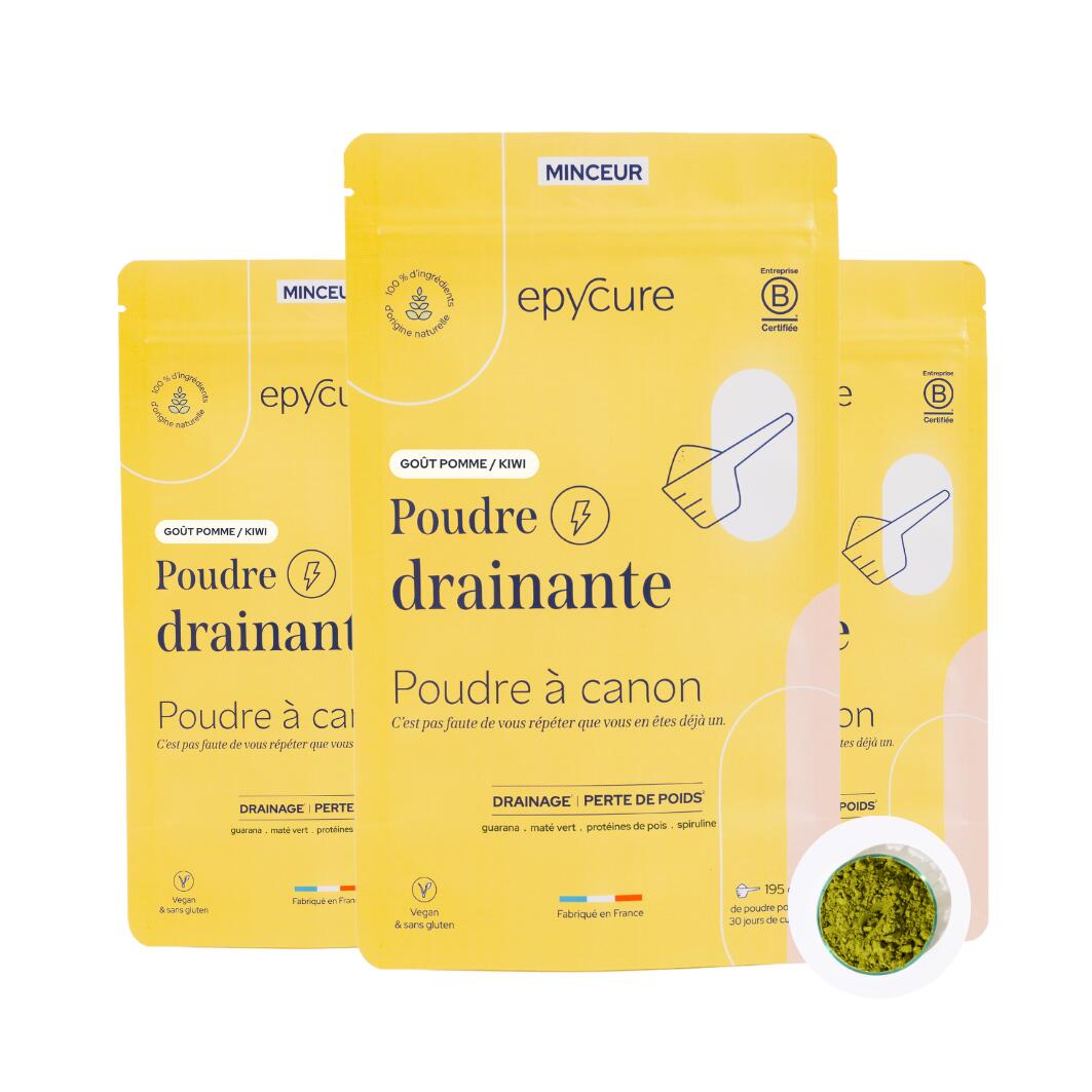 POUDRE DRAINANTE - Goût Pomme Kiwi x 3 mois 1/4