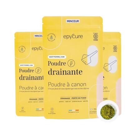 POUDRE DRAINANTE - Goût Pomme Kiwi x 3 mois