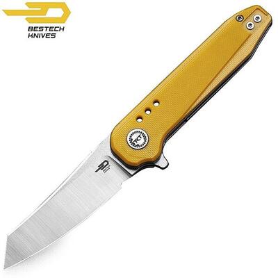 Bestech Couteau de Poche Syntax Jaune G10 154CM