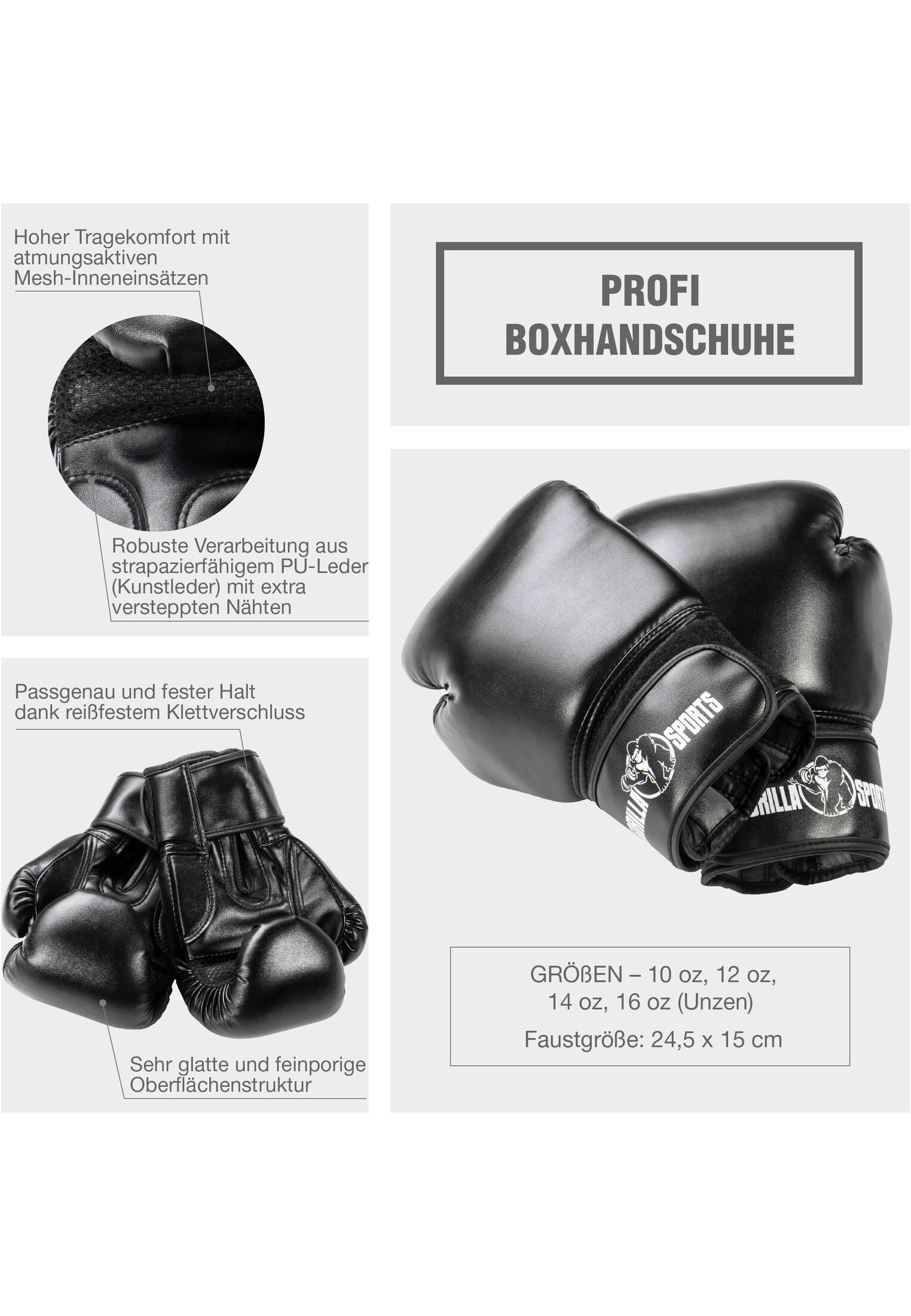 Rękawice bokserskie Gorilla Sports 10 oz 5/6