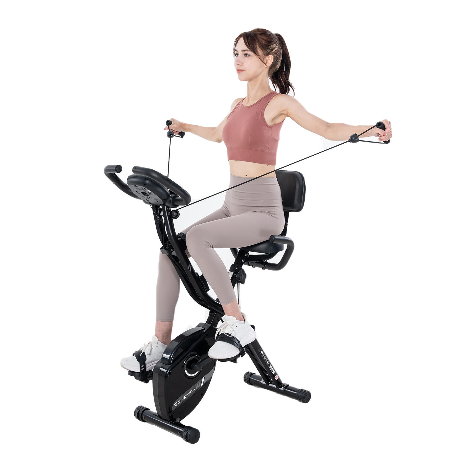Vélo d'Appartement Pliable CITYSPORTS Noir 2-en-1 12 Niveaux 2/7