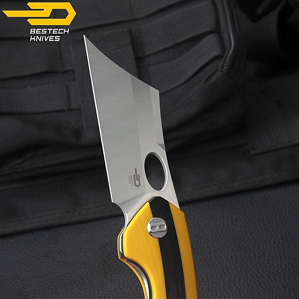 Bestech Navalha Skirmish Amarelo Preto G10 D2 5/7