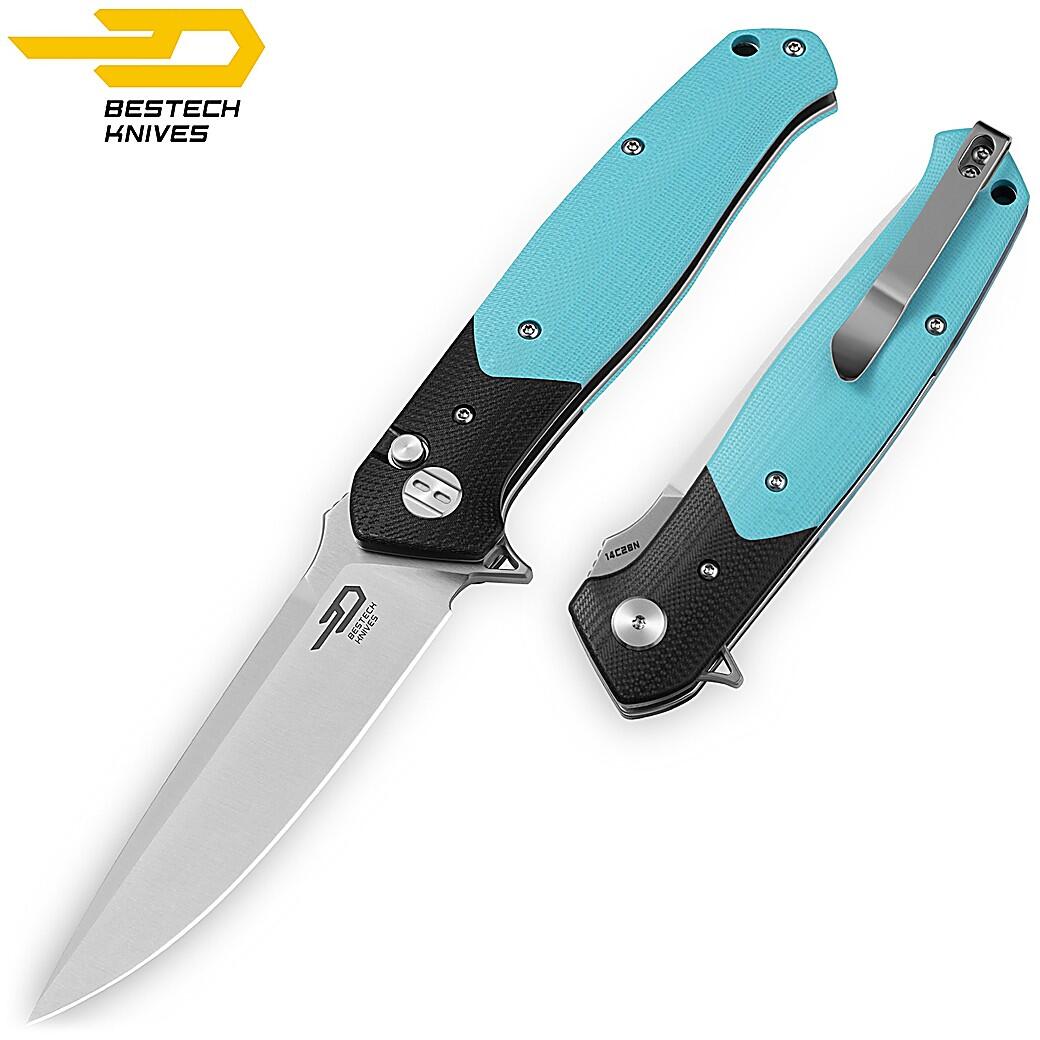 Bestech Navalha de Bolso Swordfish Preto Azul G10 14C28N 4/7