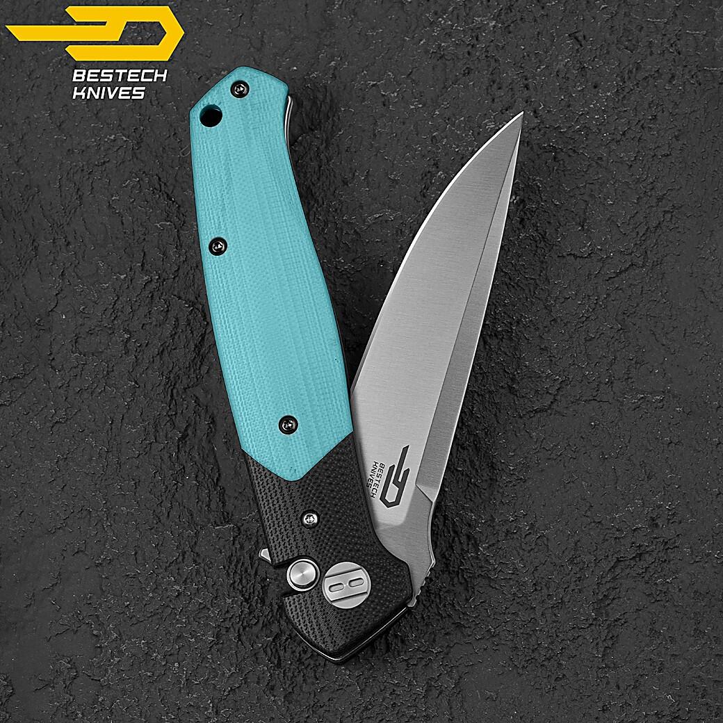 Bestech Navalha de Bolso Swordfish Preto Azul G10 14C28N 5/7