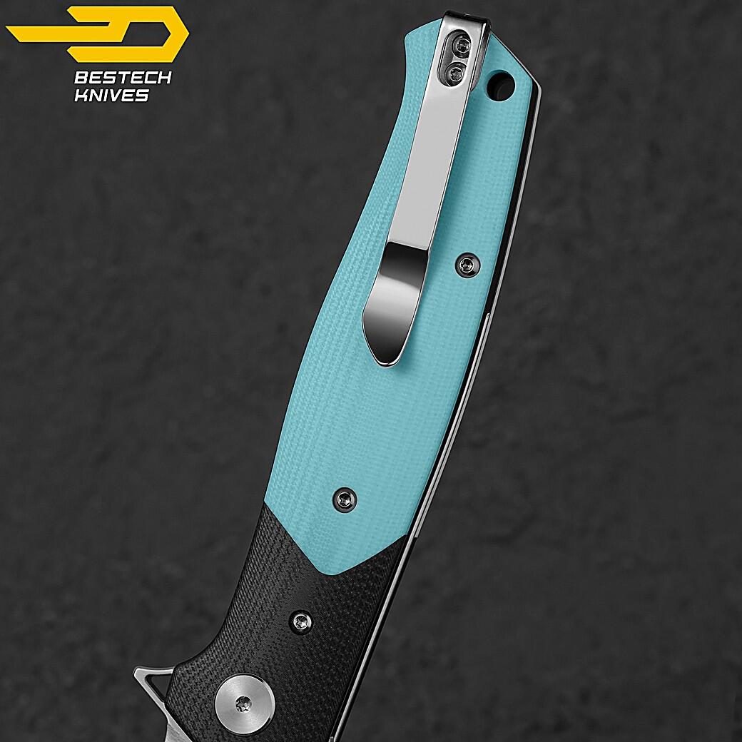 Bestech Navalha de Bolso Swordfish Preto Azul G10 14C28N 7/7