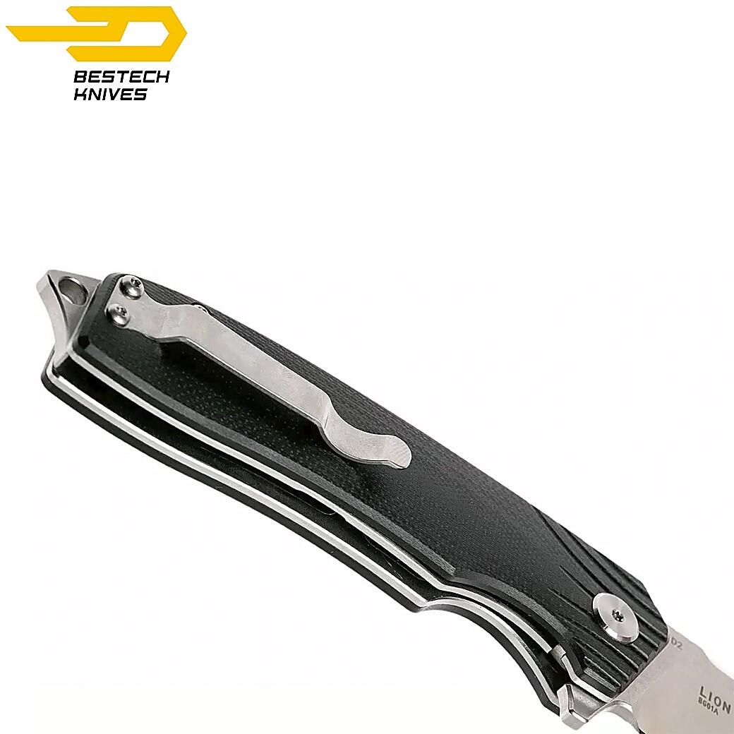 Bestech Couteau de Poche Lion Noir G10 D2 5/7