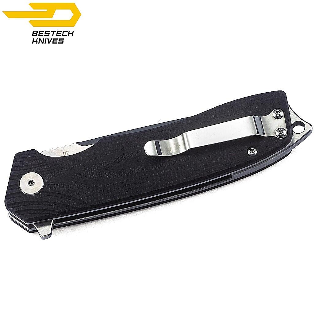 Bestech Couteau de Poche Lion Noir G10 D2 6/7
