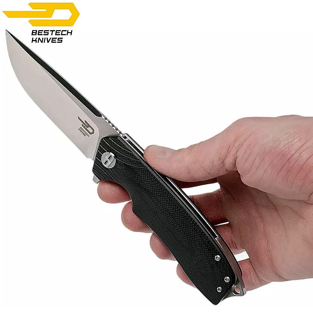 Bestech Couteau de Poche Lion Noir G10 D2 2/7