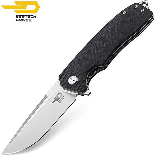 Bestech Couteau de Poche Lion Noir G10 D2