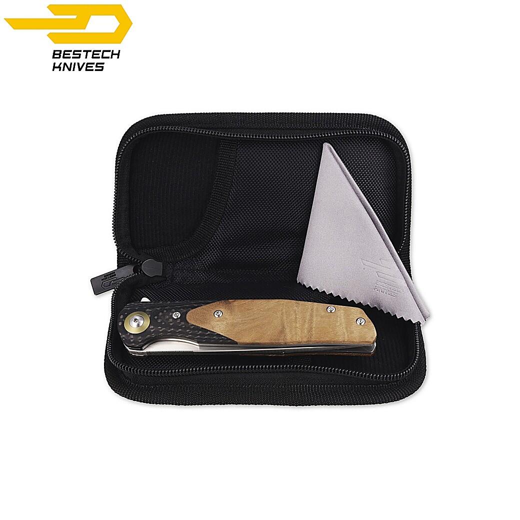 Bestech Navalha Ascot Fibra de Carbono Madeira Burl Clara G10 7/7