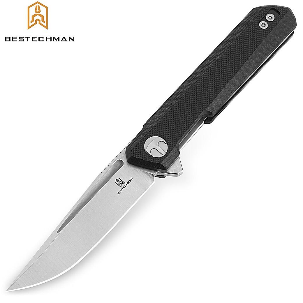 Bestechman - Bestechman Couteau De Poche Mini Dundee Noir G10 D2 - Aiguisoir - 7 Cm - Decathlon