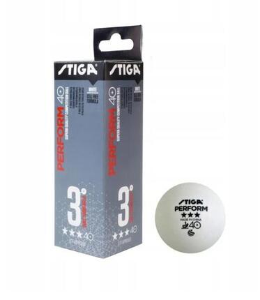 Balles de ping-pong, balles de tennis de table, lot de 3, Stiga 3*** blanches