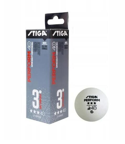 Balles de ping-pong, balles de tennis de table, lot de 3, Stiga 3*** blanches