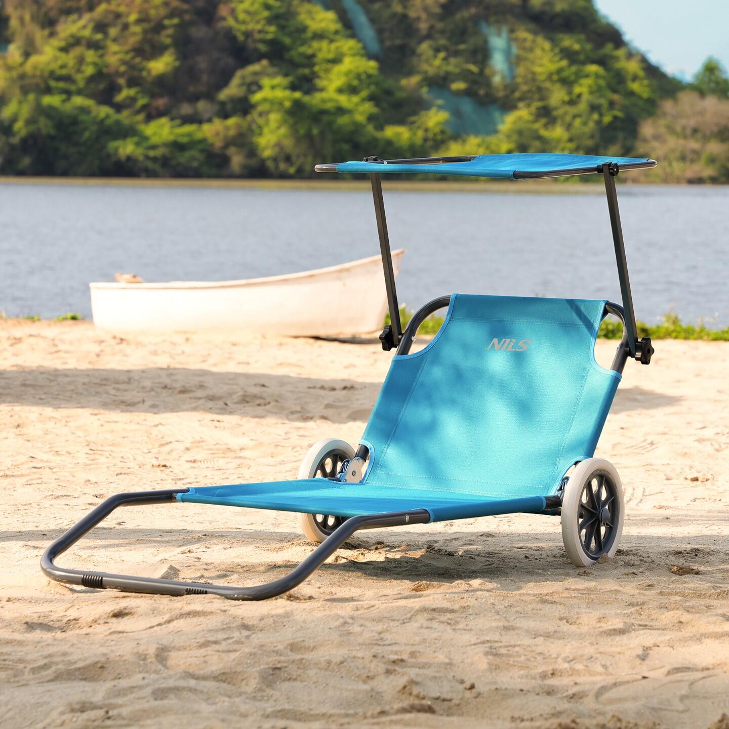Chaise longue avec roulettes et pare-soleil NC3307 NILS 7/7