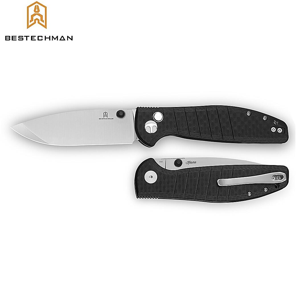 Bestechman EDC-Lemmet Goodboy Zwart Shredded G10 D2 3/4