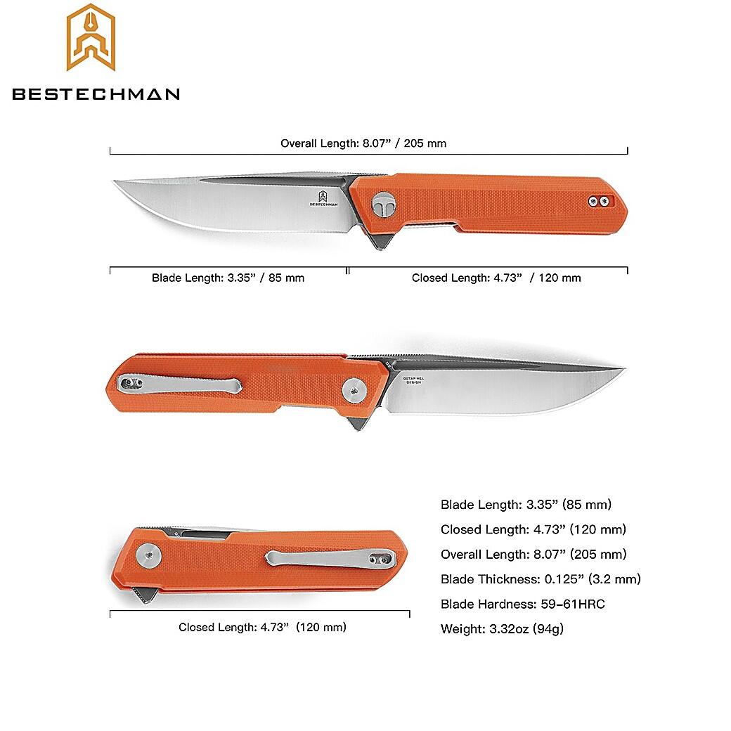 Coltello Tascabile Bestechman Dundee Arancione G10 D2 6/7