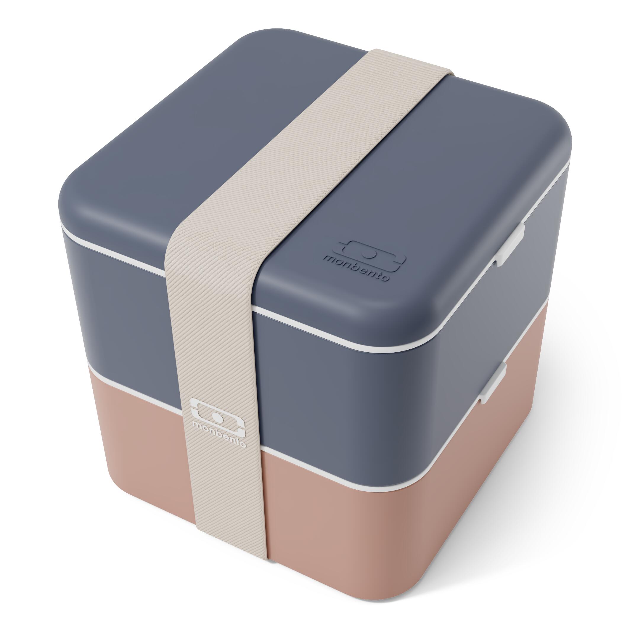 MONBENTO Portapranzo 2x850ml - 1,7L|Erwachsene |Büro, Picknick|Made in France|Square