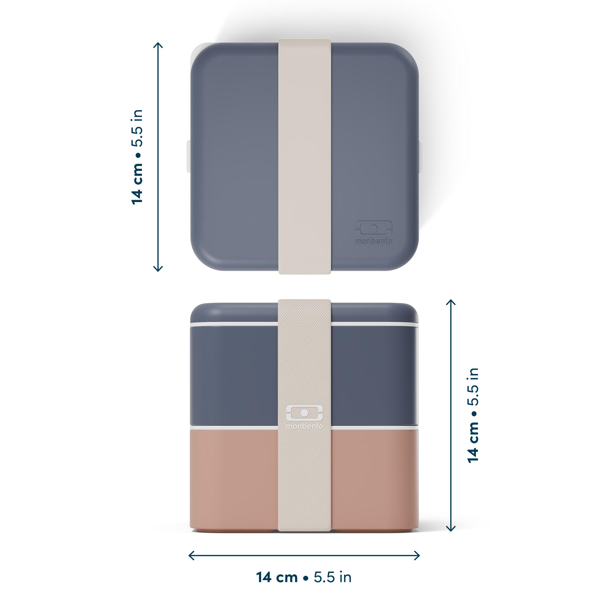 Boite repas 2x850ml - 1,7L| Adulte |Bureau, pique-nique|Made in France|Square 4/5