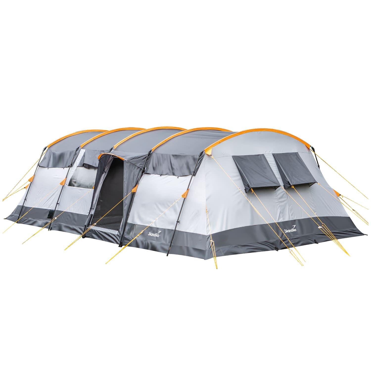 Skandika - Tente Tunnel Hurricane 8 Sleeper Protect - 8 Places - Sol Cousu, 2 Cabines - Tente - Gris - Decathlon
