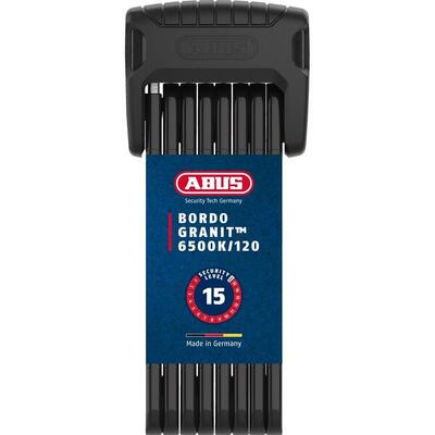 Abus bordo granit xplus 6500k 120 sh - hoogwaardig vouwslot in zwart