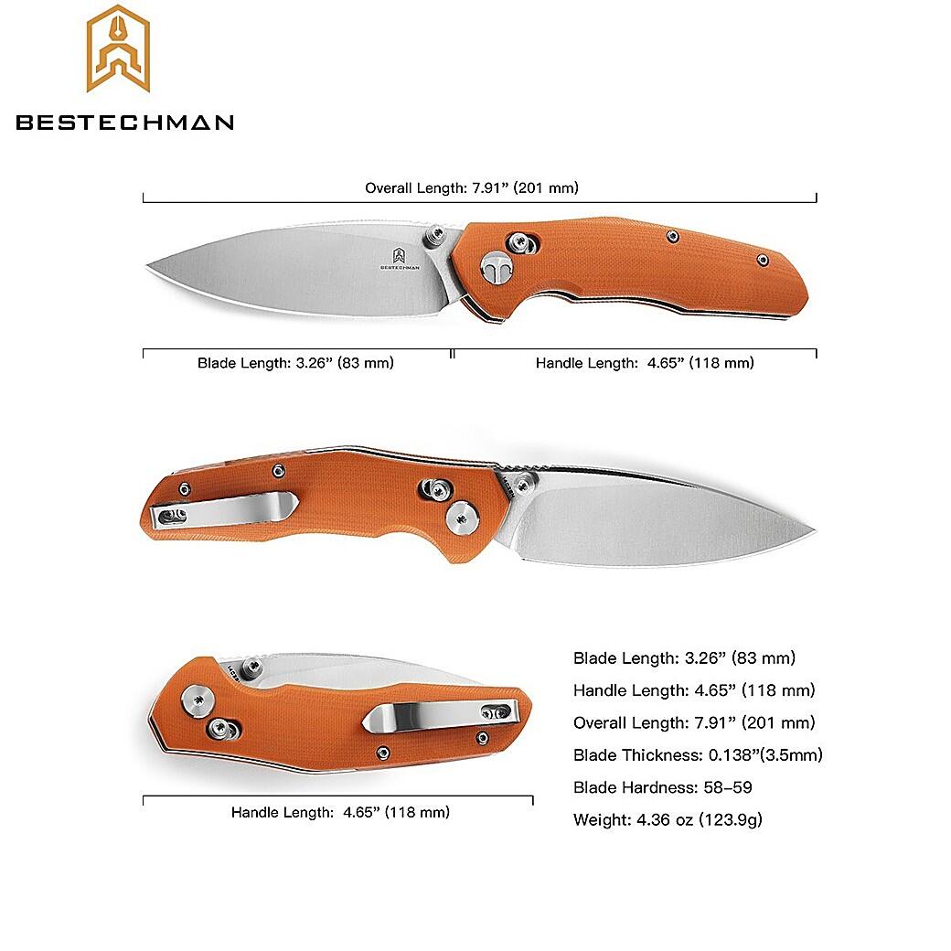 Bestechman Couteau de Poche Ronan Orange G10 14C28N 6/7