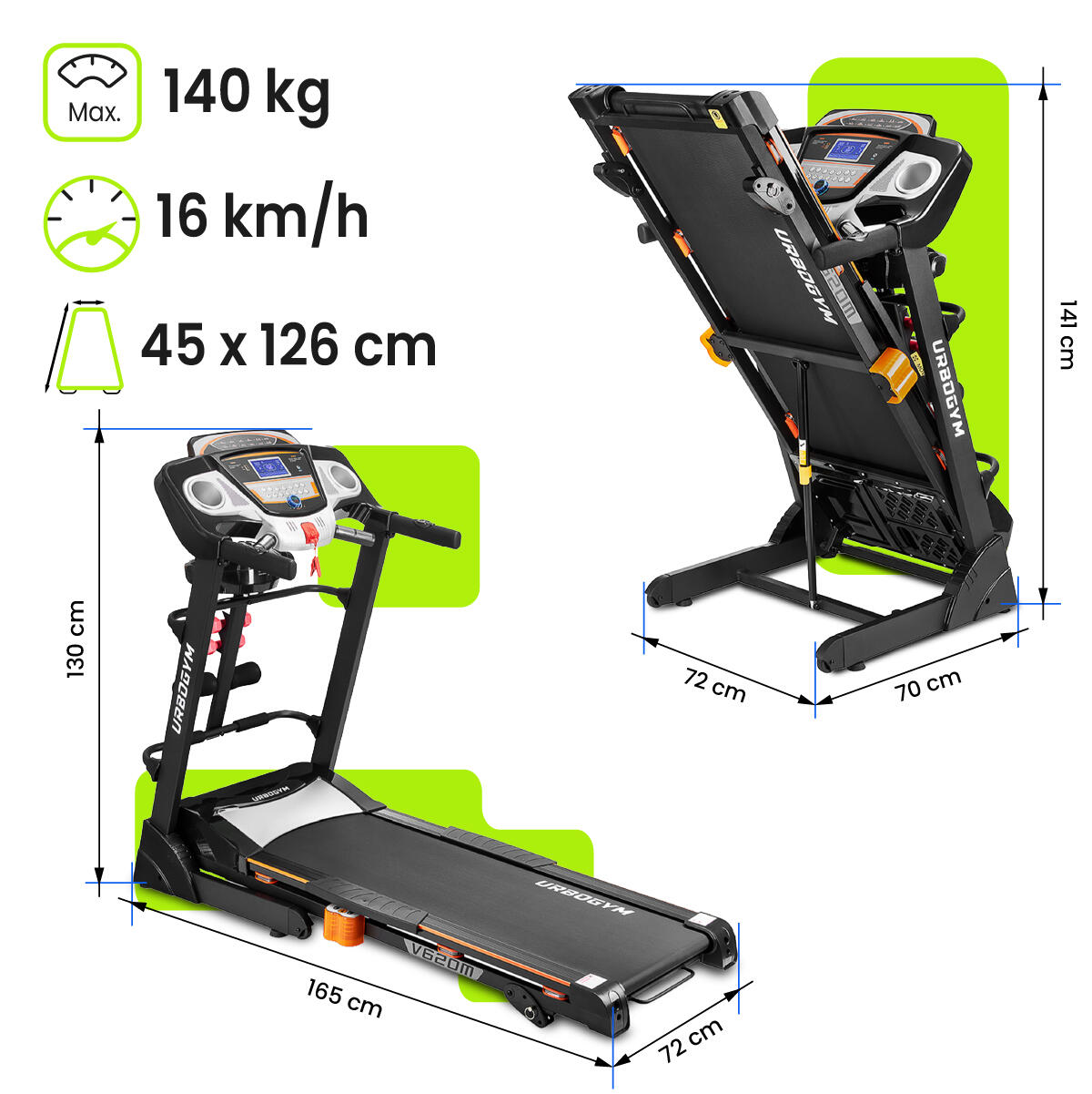 Bieżnia elektryczna Urbogym V620M 4/7