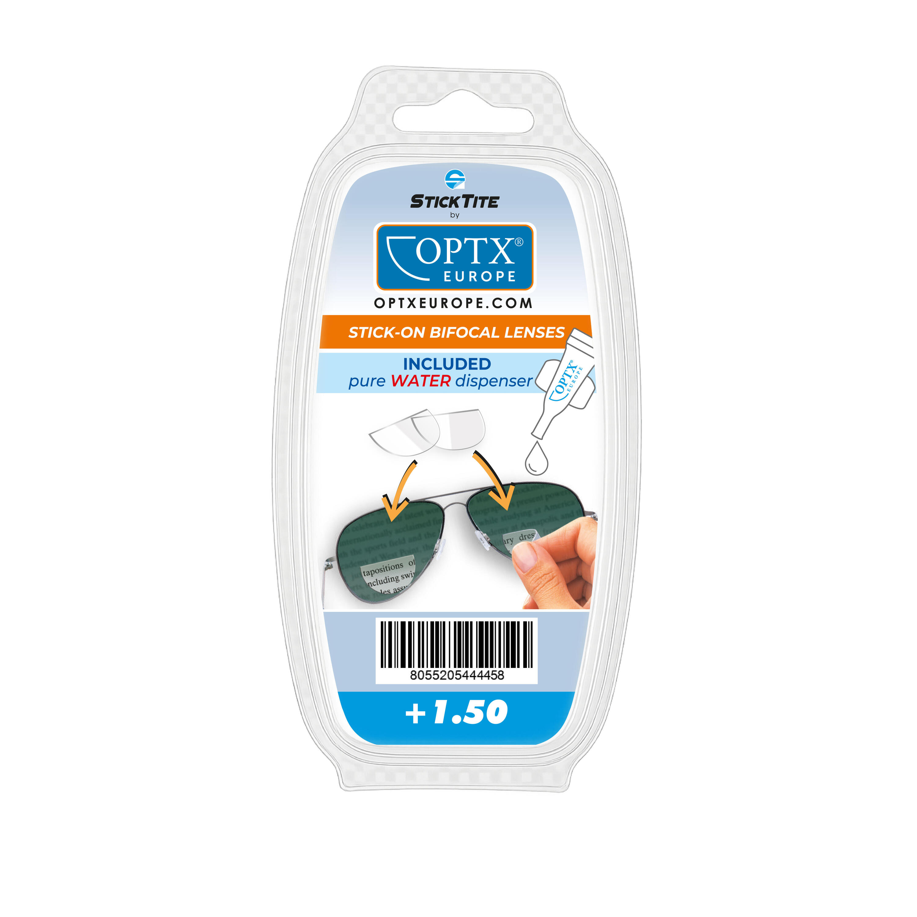 Lentilles bifocales hydro-adhésives pour lunettes de sport et masques +1.50 3/3