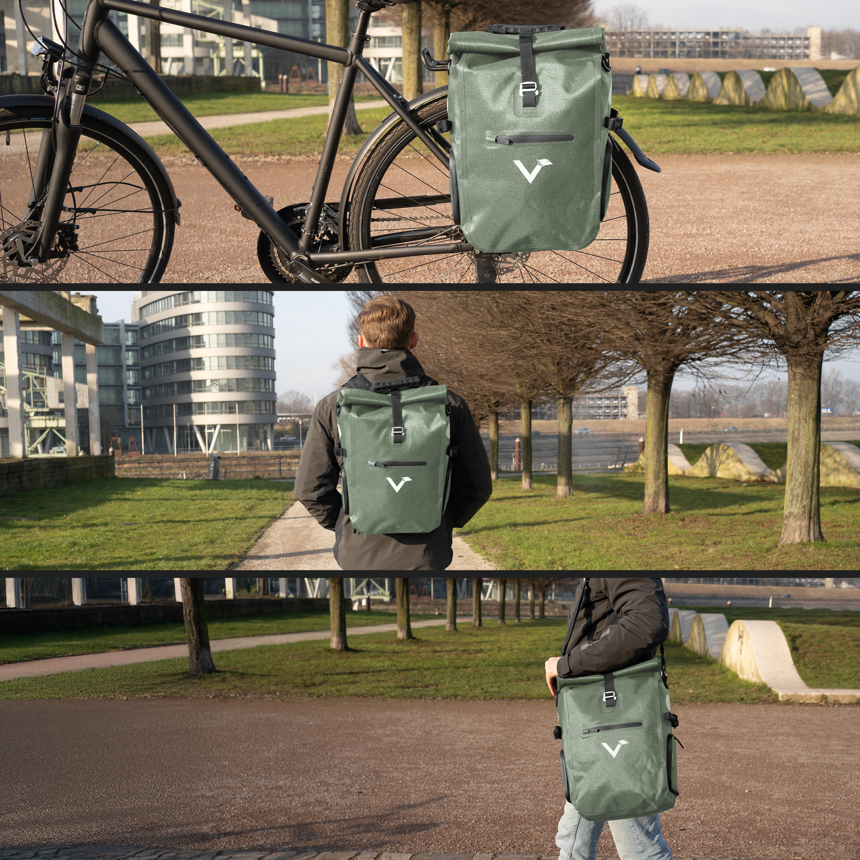 Sacoche velo porte bagages bikepacking, velo sac a dos etanche 23L 4/8