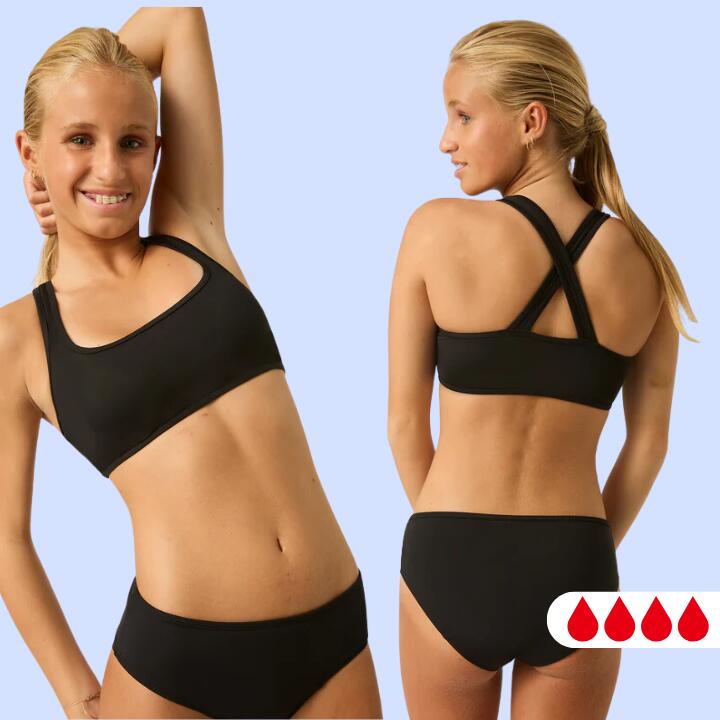 MODIBODI Pack 2 Braguita de Bikini Menstrual para Adolescentes Flujo 4 Tampones