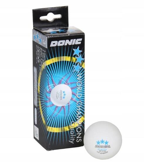 PIŁECZKI DO TENISA STOŁOWEGO piłki do ping ponga 3 szt. DONIC 3*** białe