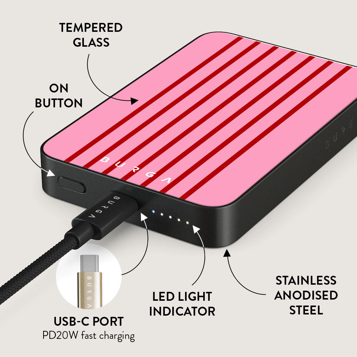 Powerbank BURGA MagSafe 10000 mAh favorite bikini/gunm 5/5