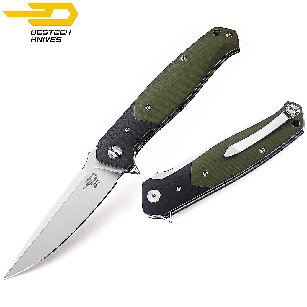 Bestech Navalha Swordfish Preto Verde G10 D2 4/7