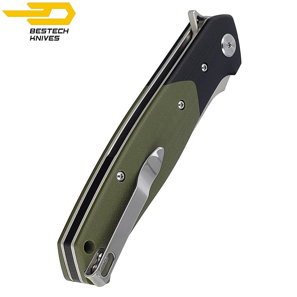 Bestech Navalha Swordfish Preto Verde G10 D2 6/7