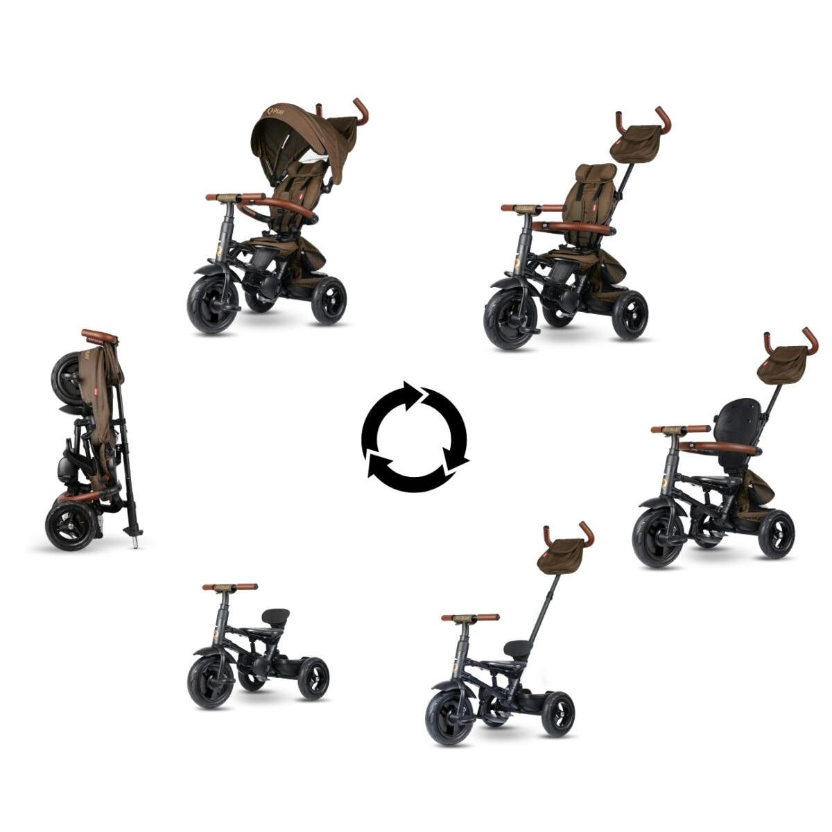 Tricycle Qplay Rito Deluxe Marron 3/4