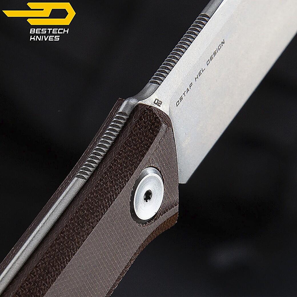 Bestech Couteau Hedron Marron Micarta D2 7/7