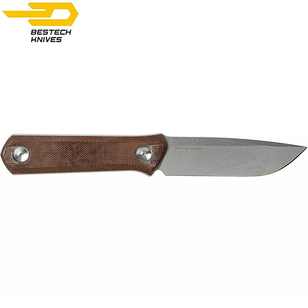 Bestech Couteau Hedron Marron Micarta D2 3/7