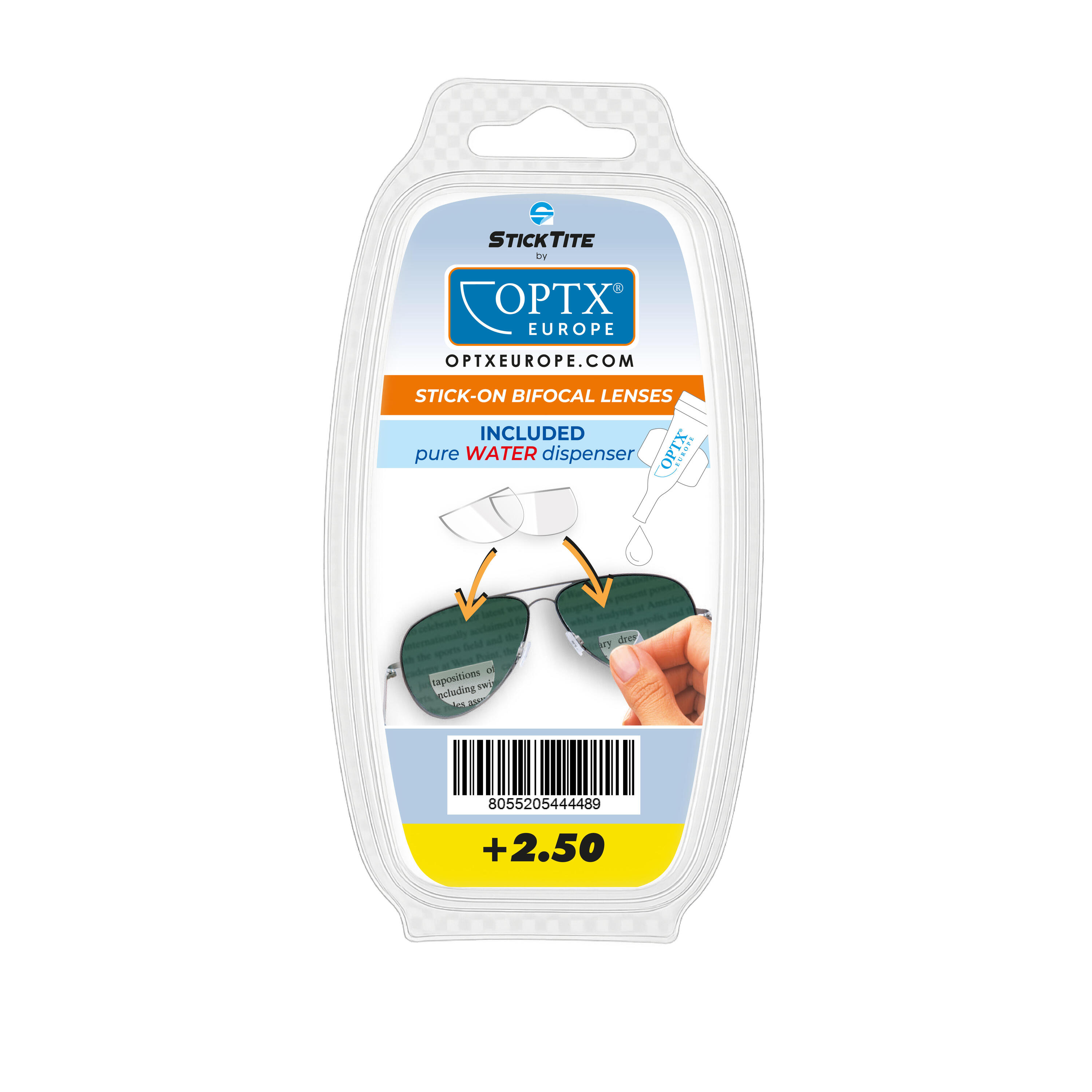 Lentilles bifocales hydro-adhésives pour lunettes de sport et masques +2.50 3/3