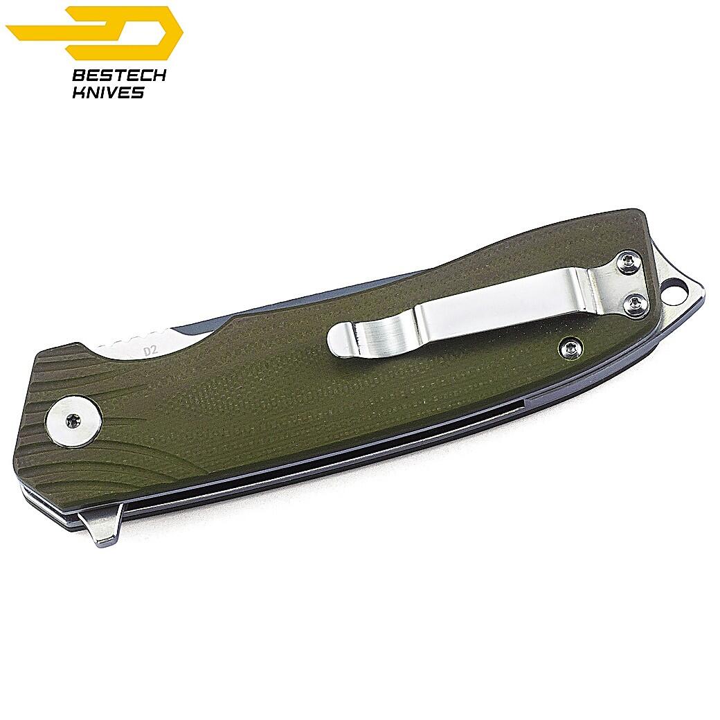 Bestech Navalha Lion Verde Exército G10 D2 3/6