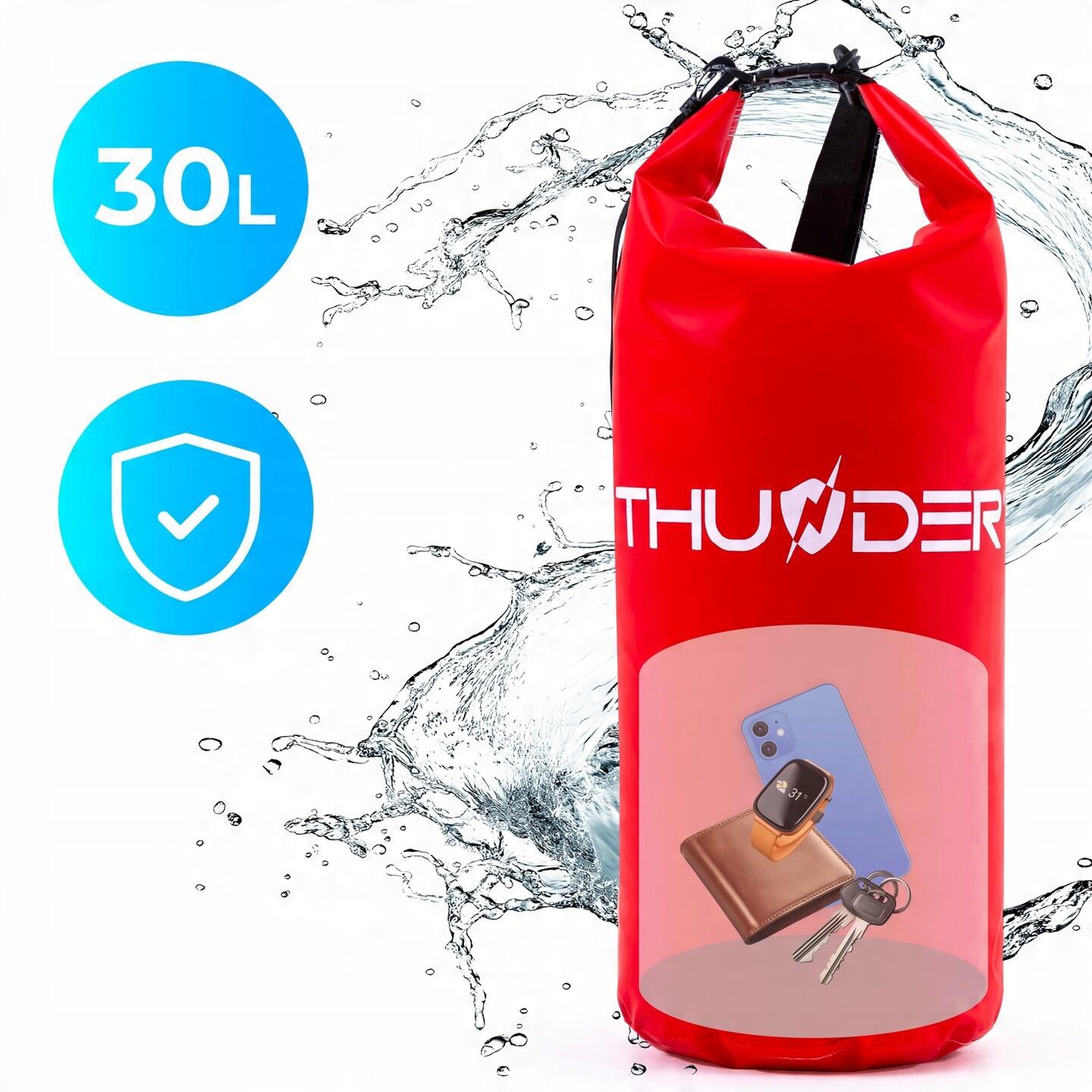 Mochila saco impermeável espaçosa, bolsa impermeável para caiaque SUP 30 L 3/6