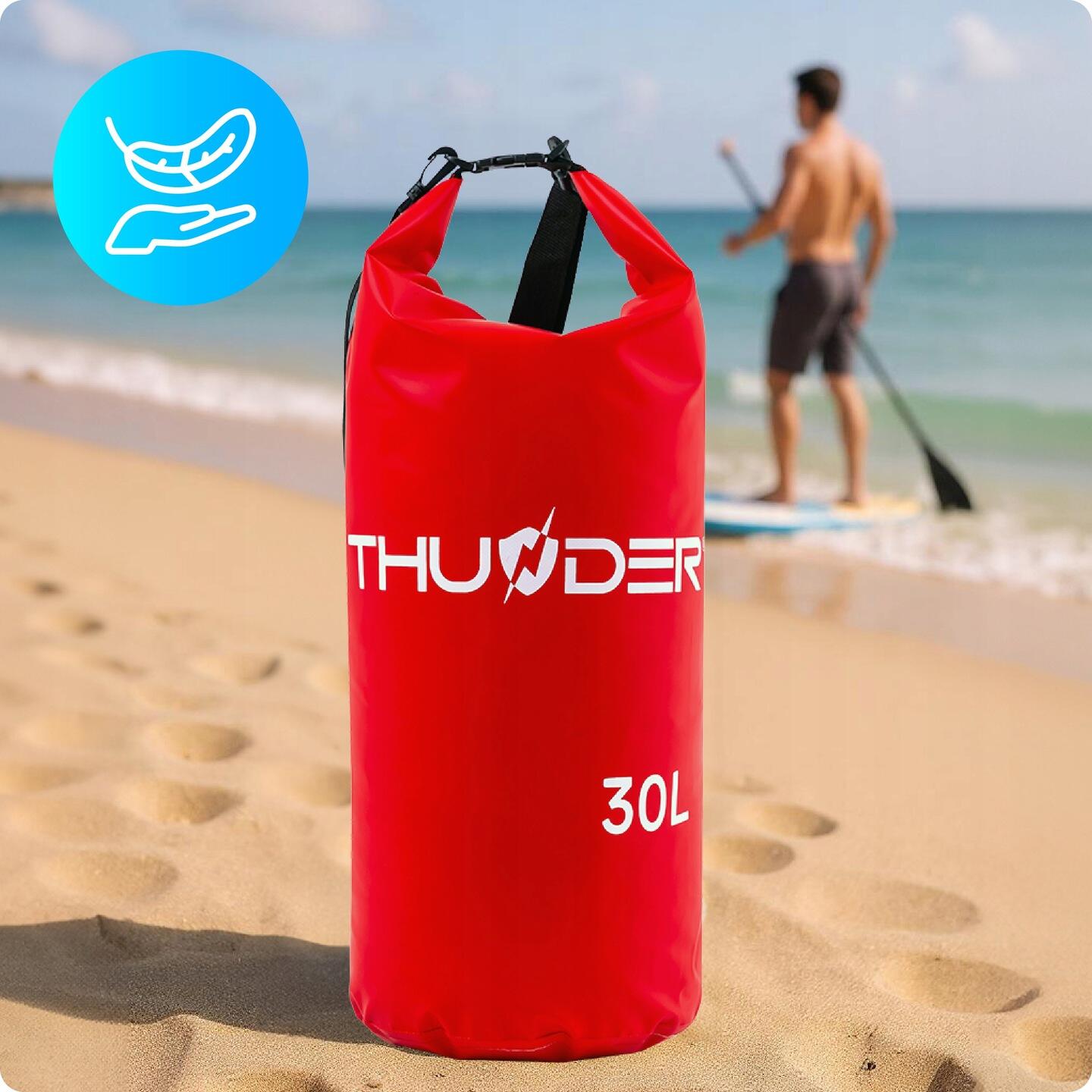 Mochila saco impermeável espaçosa, bolsa impermeável para caiaque SUP 30 L 4/6