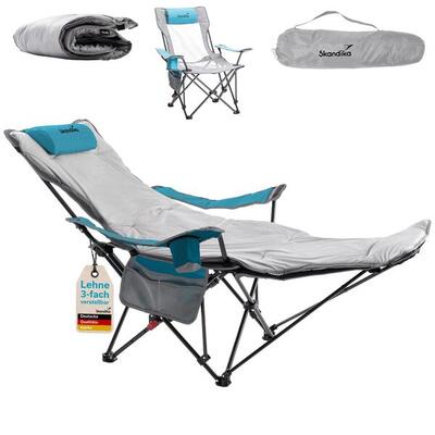 Tweedehands - campingstoel met voetensteun en kussen toras - opvouwbaar