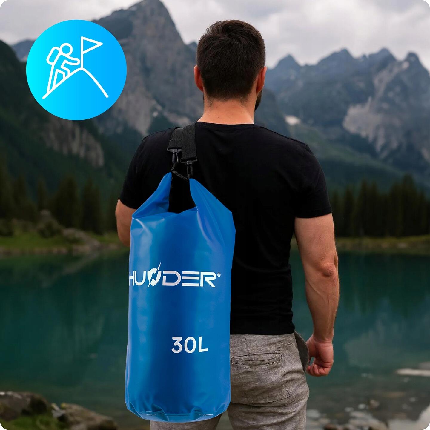 Sac étanche, sac imperméable pour SUP sac à dos de voyage spacieux 30 L 5/6