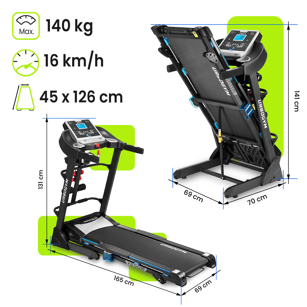 Bieżnia elektryczna Urbogym V650M 3/7