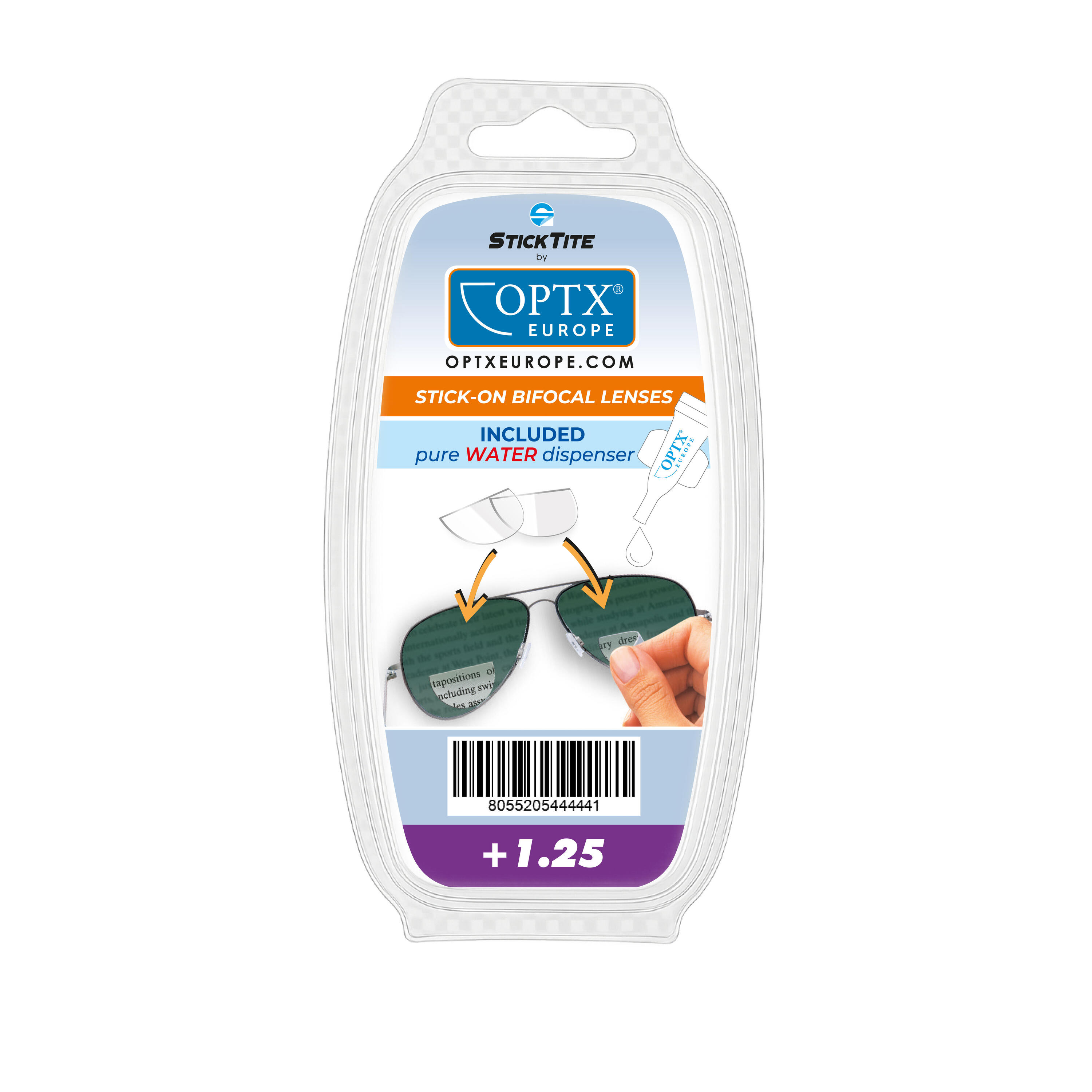 Lentilles bifocales hydro-adhésives pour lunettes de sport et masques +1.25 3/3