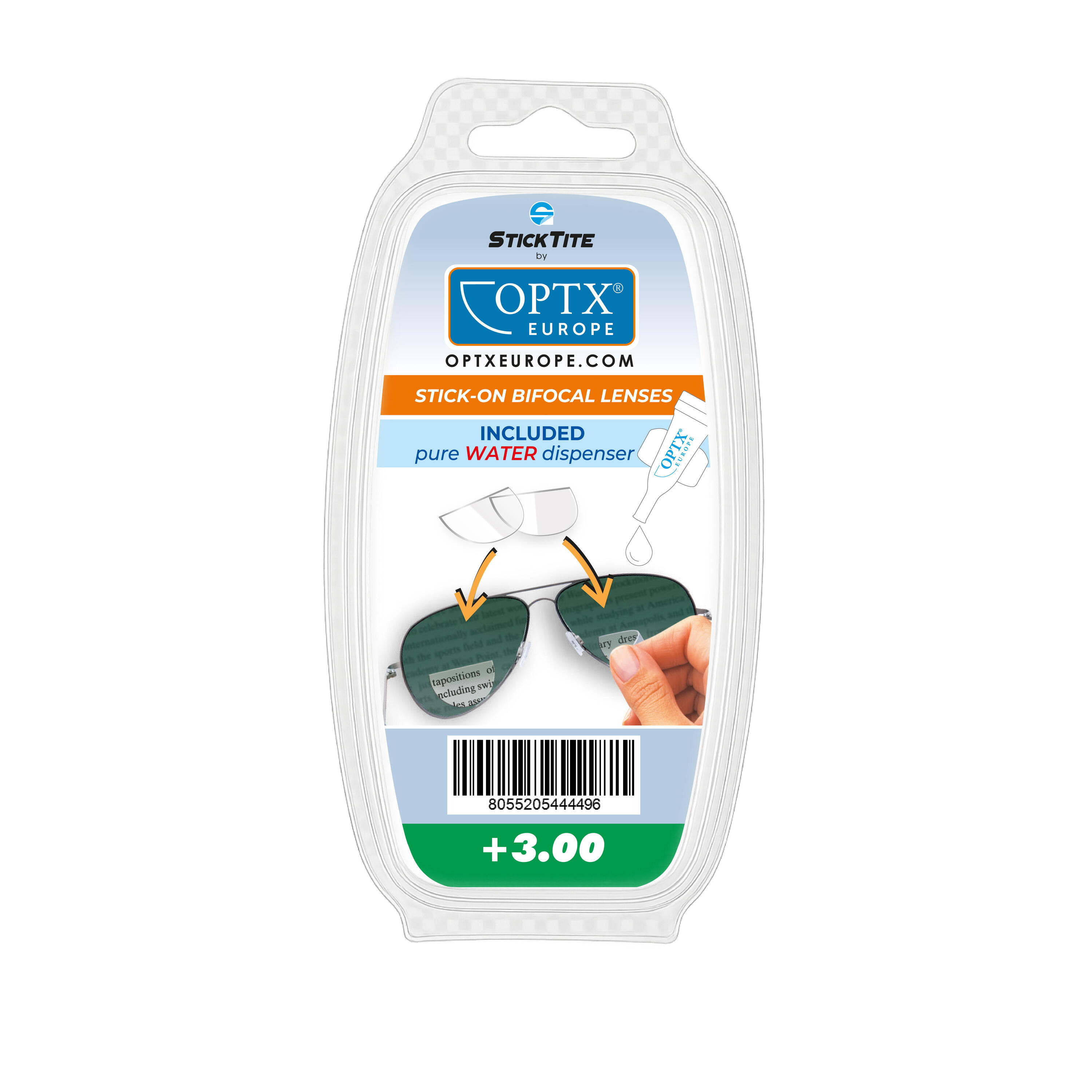 Lentilles bifocales hydro-adhésives pour lunettes de sport et masques +3.00 3/3