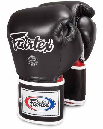 Fairtex BGV5 Leder Boxhandschuhe Super Sparring - Schwarz/Rot/Weiss 16 Unzen