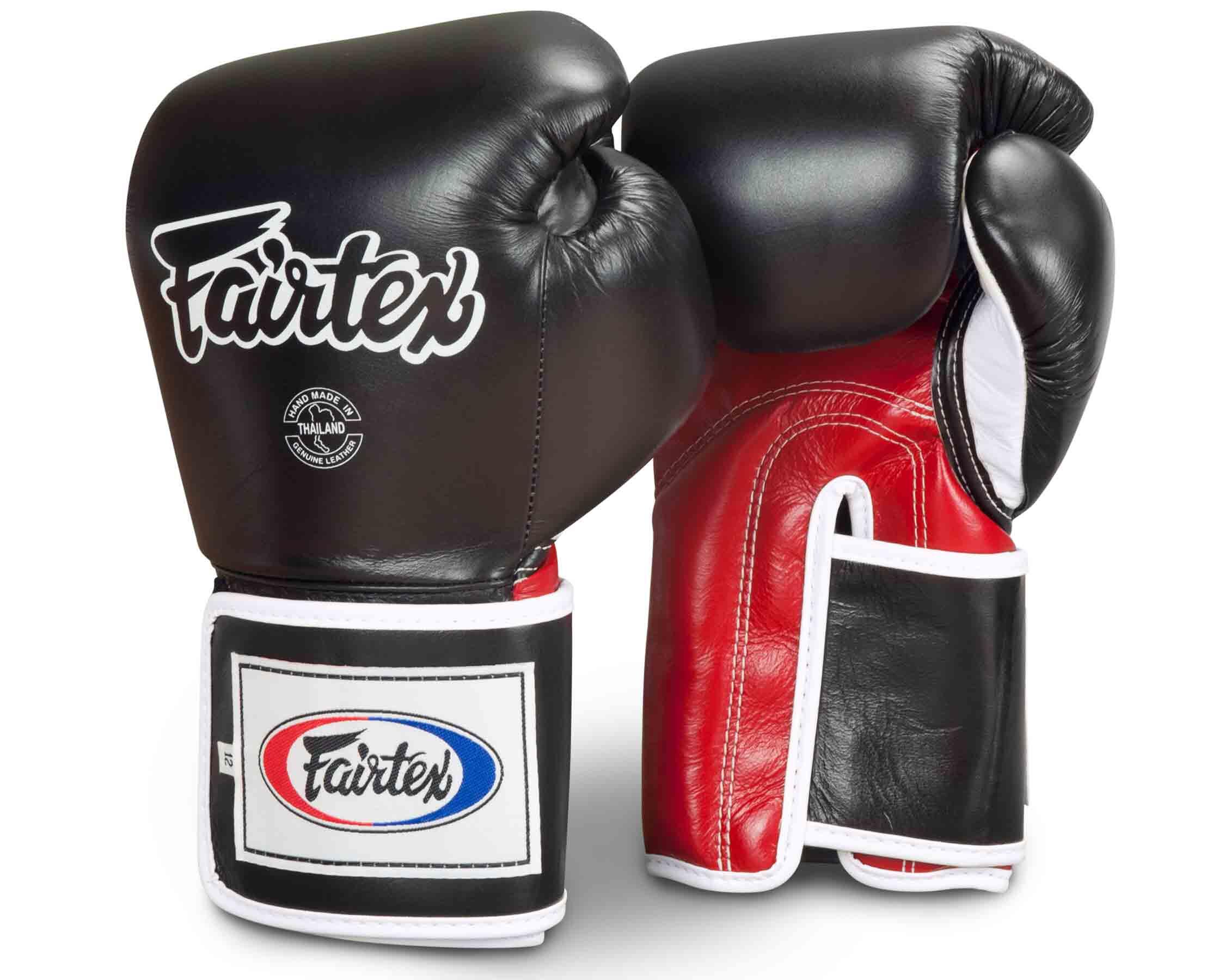 Fairtex BGV5 Leder Boxhandschuhe Super Sparring - Schwarz/Rot/Weiss 14 Unzen 2/4